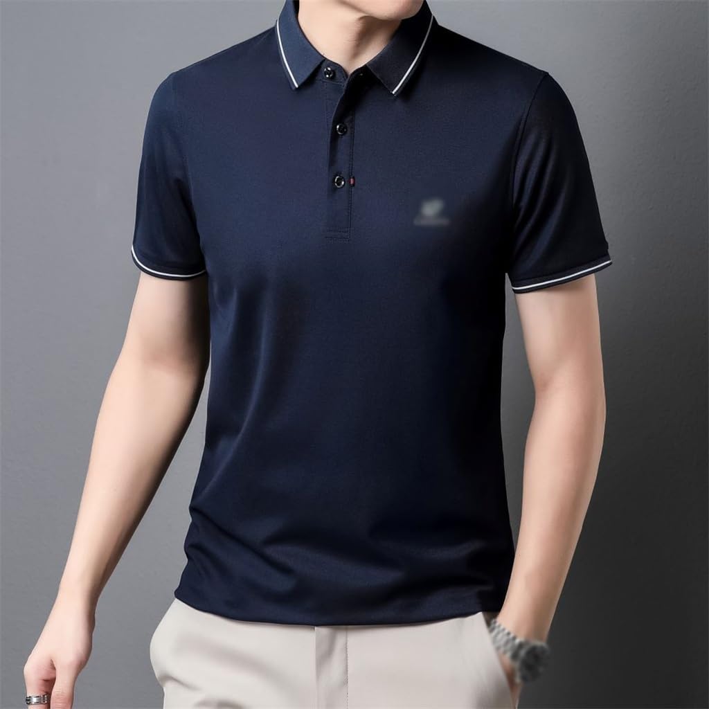 H⭐︎ ZJHYXYH Summer Short-sleeved Polo Shirt Men's Atmosphere